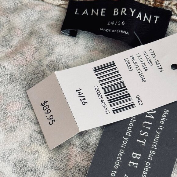 Lane Bryant Womens Floral Print Midi Dress V-Neck Short Sleeve Smocked Waist Siz - Picture 11 of 12